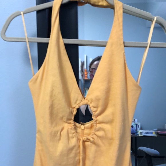 Zara Cut Out Linen Blend Dress - Picture 7 of 14